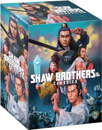 Blu-ray box set featuring illustrated martial arts characters and Shaw Brothers Classics title.