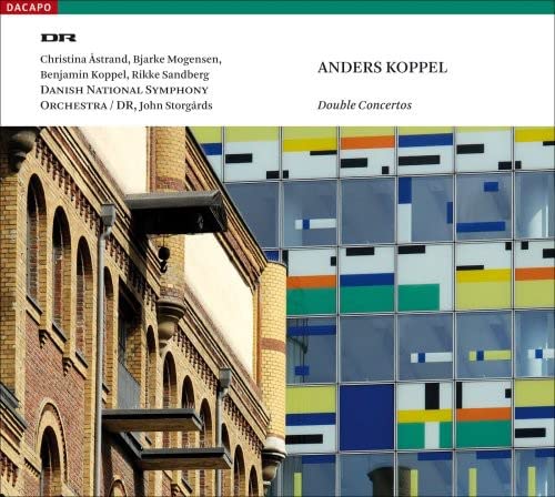CD cover with split image of brick building and colorful modern facade.