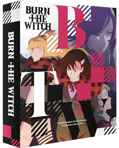 “Burn The Witch” Blu-ray cover featuring anime characters and bold graphic design.