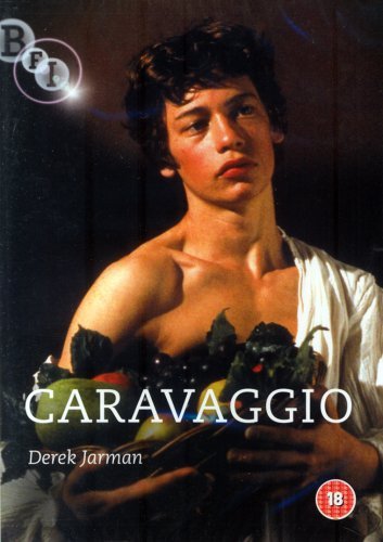 DVD cover featuring a young man with fruit, titled "Caravaggio".