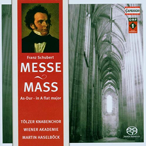 CD case featuring portrait of Franz Schubert and a cathedral image.