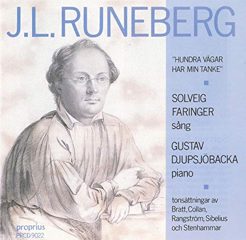 CD cover featuring a portrait of J.L. Runeberg and song titles.