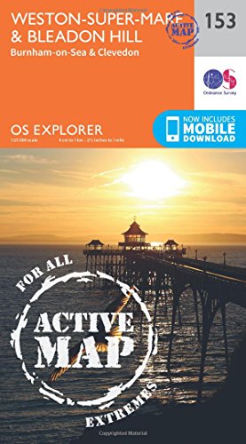 OS Explorer Map Active (153) Weston-Super-Mare and Bleadon Hill
