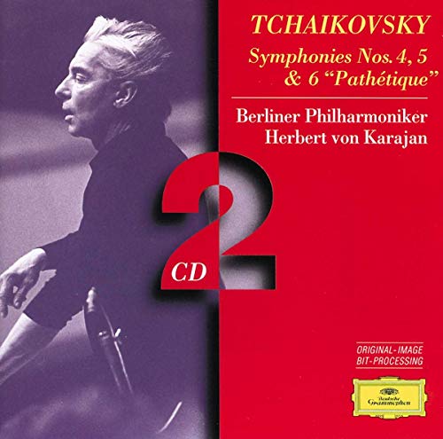 CD cover featuring conductor Herbert von Karajan and red text.