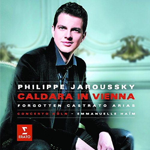 CD cover featuring Philippe Jaroussky, text “Caldara in Vienna”, and ornate background.