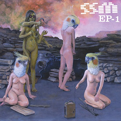 CD cover: surreal painting of human-bird hybrids and a green figure.