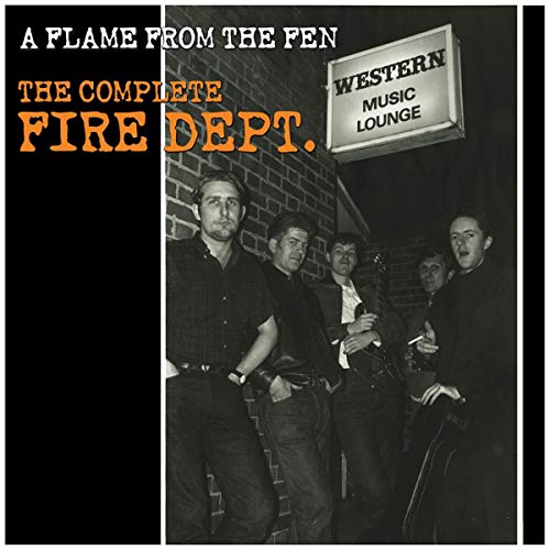 CD cover: black and white photo of a band outside a music lounge.
