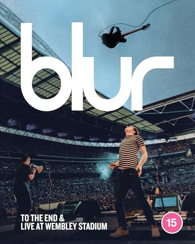 Blur concert at Wembley Stadium, featuring a singer with a guitar.