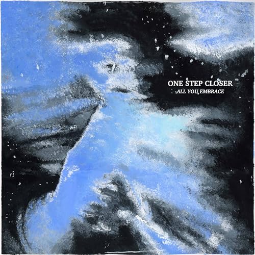CD cover: abstract blue and black watercolor portrait with text.