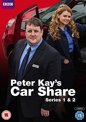 Peter Kay and Sian Gibson on the cover of "Car Share" DVD boxset.
