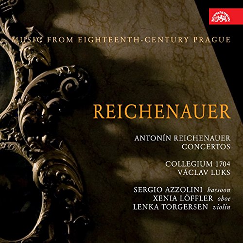 CD cover for Collegium 1704’s “Reichenauer – Concertos” with ornate gold frame.
