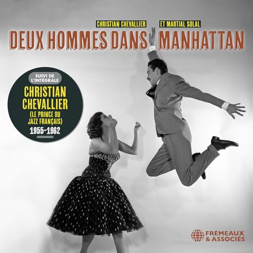 Album cover: two dancers in mid-air, black and white, titled “Deux Hommes Dans Manhattan.”