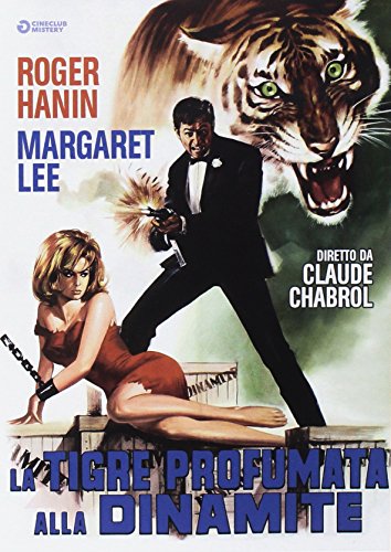 Vintage DVD cover featuring a tiger, man with gun, and woman.