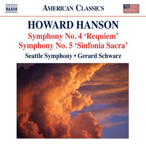 CD cover for Hanson symphonies with a dramatic cloudscape image.