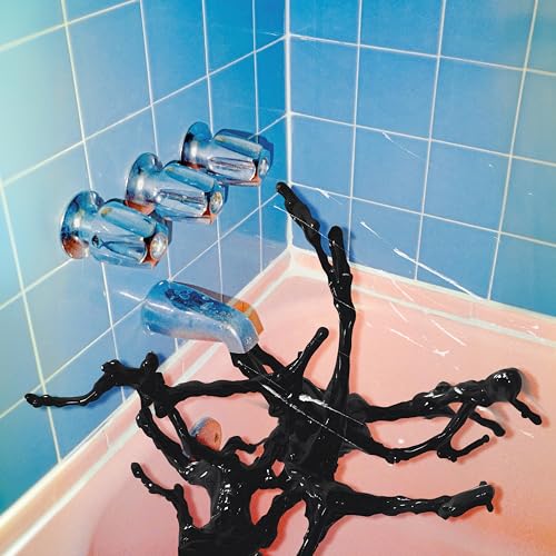 Vinyl album cover: a pink bathtub with black, branching shapes and faucets.
