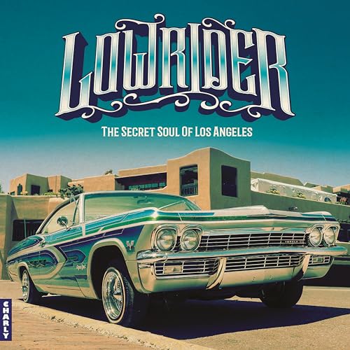 Album cover featuring a classic blue lowrider car in front of a building.