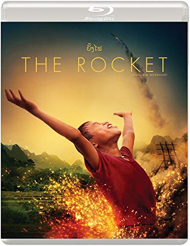 Blu-ray cover for "The Rocket" featuring a boy reaching towards fireworks.
