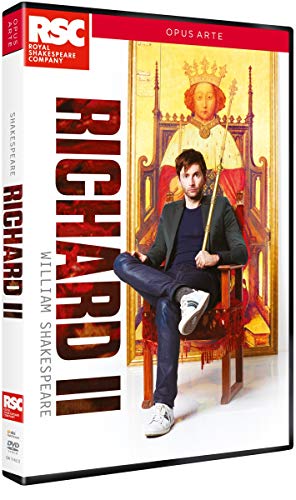 DVD cover for Shakespeare’s Richard II, featuring a man on a throne.