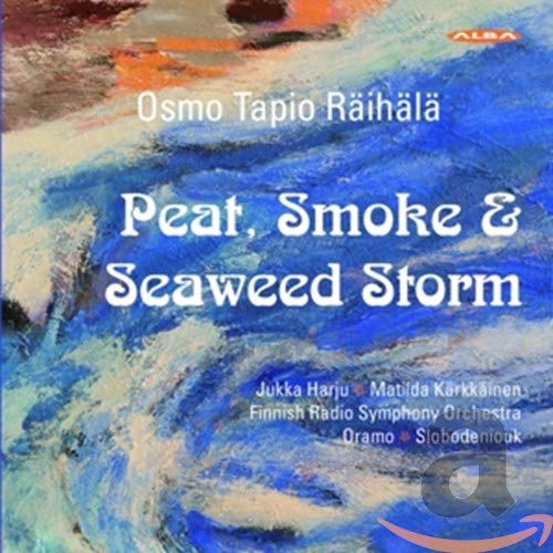 CD cover for "Peat, Smoke & Seaweed Storm" with swirling blue imagery.