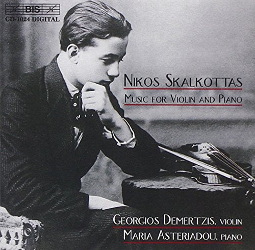 CD cover featuring composer Nikos Skalkottas with a violin.