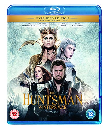 Blu-ray cover for "The Huntsman: Winter’s War" featuring four character portraits.