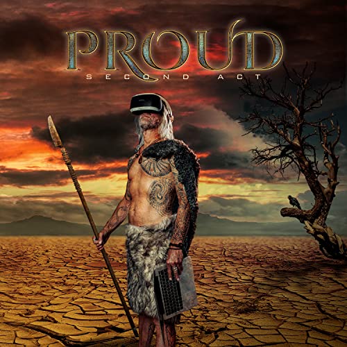 CD cover for Proud’s “Second Act” featuring a warrior with VR headset.