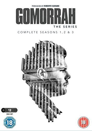 Gomorrah" DVD cover featuring a man's profile dissolving into building structures.