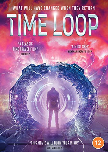 DVD cover for "Time Loop" featuring a man silhouetted in a glowing portal.