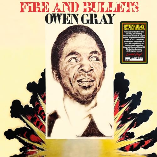 Vinyl record cover featuring a sketched portrait of Owen Gray with flames.