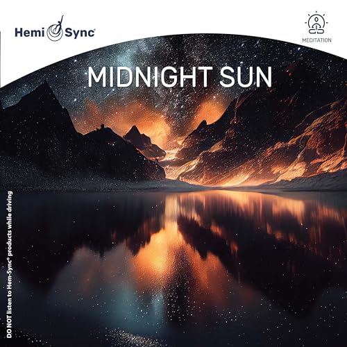 CD cover for "Midnight Sun" featuring a mountainous landscape and starry sky.