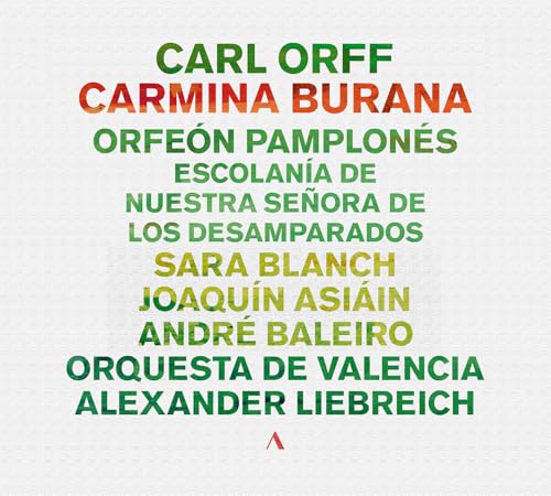 CD cover for Carl Orff’s Carmina Burana with text listing performers.