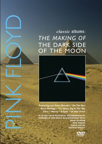 Pink Floyd "Dark Side of the Moon" DVD cover with pyramid imagery.
