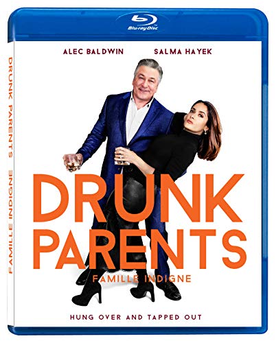 Drunk Parents" Blu-ray case featuring Alec Baldwin and Salma Hayek.
