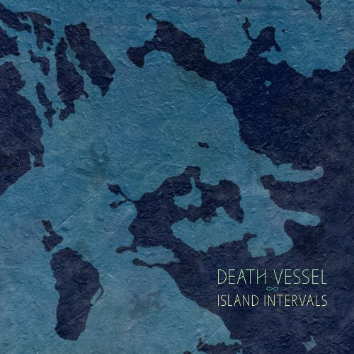 Blue and black abstract map album cover for Death Vessel’s Island Intervals.