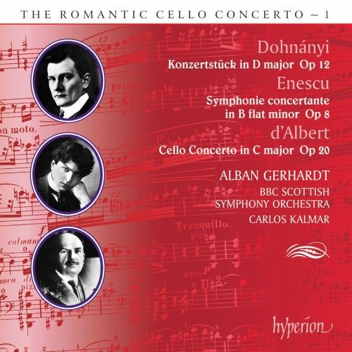 CD cover featuring portraits of composers and cellist Alban Gerhardt.