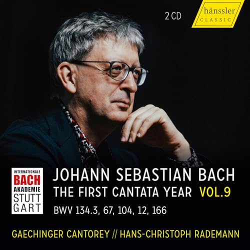 CD cover featuring portrait of Hans-Christoph Rademann, composer Johann Sebastian Bach.