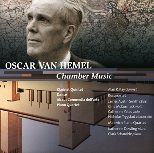 CD cover for Oscar van Hemel's "Chamber Music" with portrait and instruments.