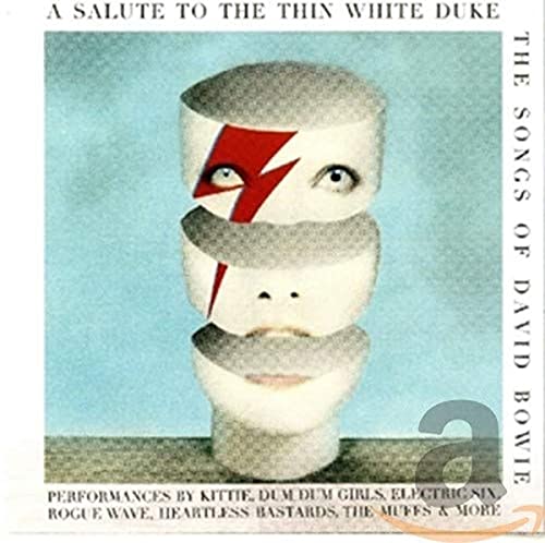 CD cover: stacked white faces with Bowie’s iconic lightning bolt makeup.