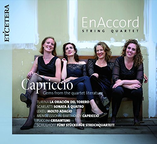 EnAccord String Quartet album cover featuring four women seated on a bench.
