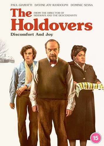 Movie poster for "The Holdovers" featuring three central characters.