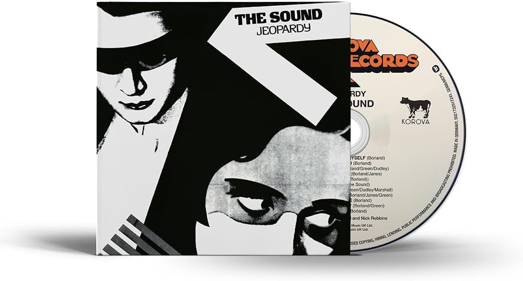 CD case for “The Sound - Jeopardy” with a black and white portrait.