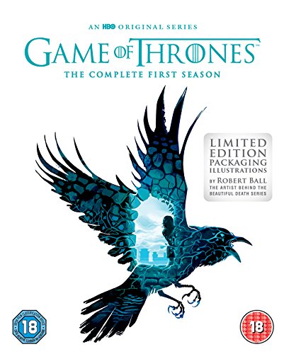 Game of Thrones Season 1 DVD cover featuring a raven silhouette.