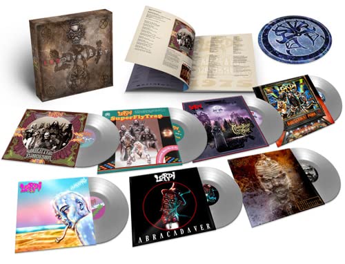 Lordi’s “Lordiversity” vinyl box set with records, booklet, and artwork.