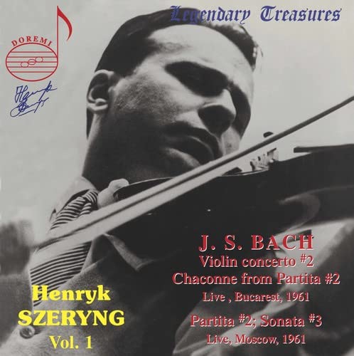 CD cover featuring black and white portrait of violinist Henryk Szeryng.