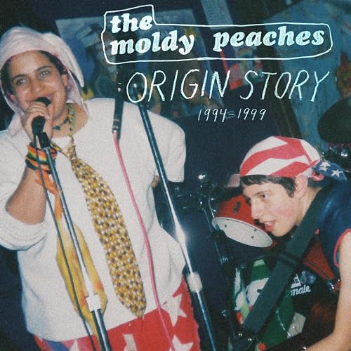CD cover for The Moldy Peachesā āOrigin Story 1994-1999ā featuring two musicians.