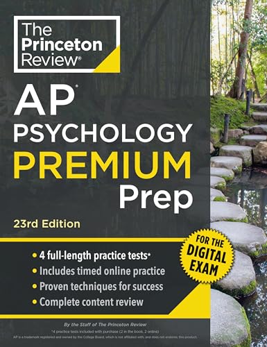 Princeton Review AP Psychology Premium Prep, 23rd Edition : 4 Practice Tests + Digital Practice Online + Content Review
