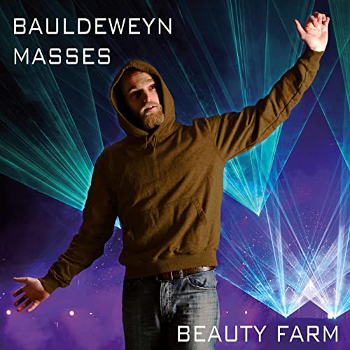 Album cover for "Masses" by Noel Bauldeweyn, featuring a man with light beams.