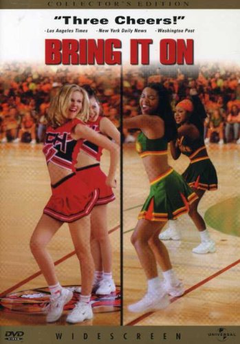 Bring It On" DVD cover featuring two cheerleaders in team uniforms.