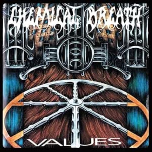 Album cover for “Chemical Breath - Values” with metallic and orange designs.