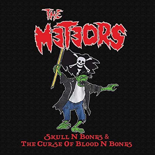 CD cover for The Meteors featuring a cartoon skeleton pirate and band logo.